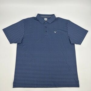 Callaway Opti-Dri Golf Polo Shirt Men's XL Blue Geometric Performance NEW